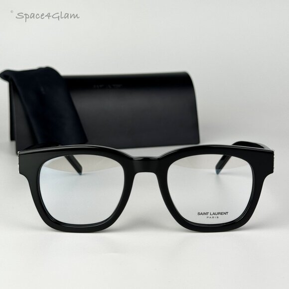 NEW Saint Laurent SLM124 OPT 001 Black Demo Cat Eye Unisex Eyeglasses - Picture 3 of 10